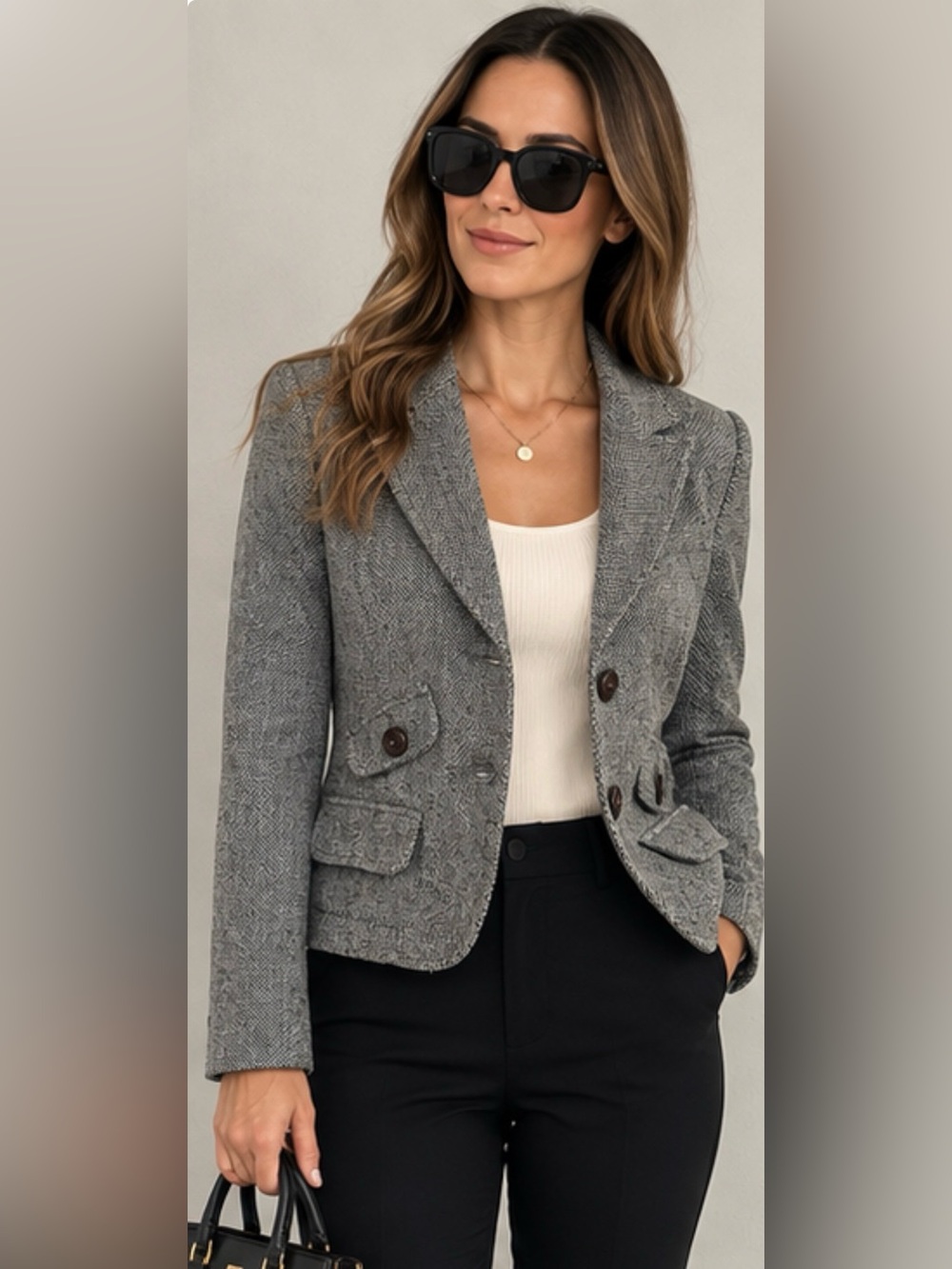 Jacob Connexion Wool Blend Gray Blazer – Size 5/6